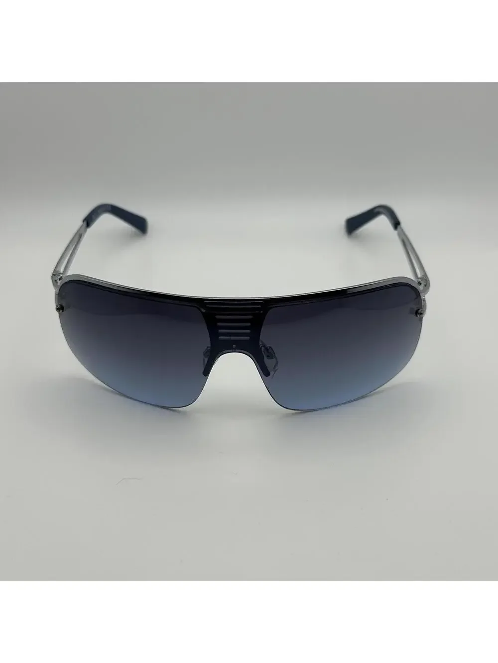 Rocawear Silver Wraparound Sunglasses Blue Gradient Lenses